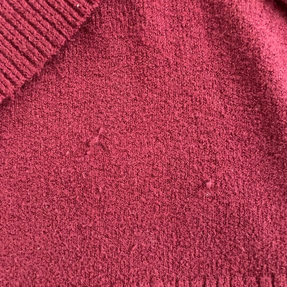 LOFT Women's Size M Petite Maroon Pullover Mock Neck Tunic Wool Blend Sweater - Picture 6 of 6